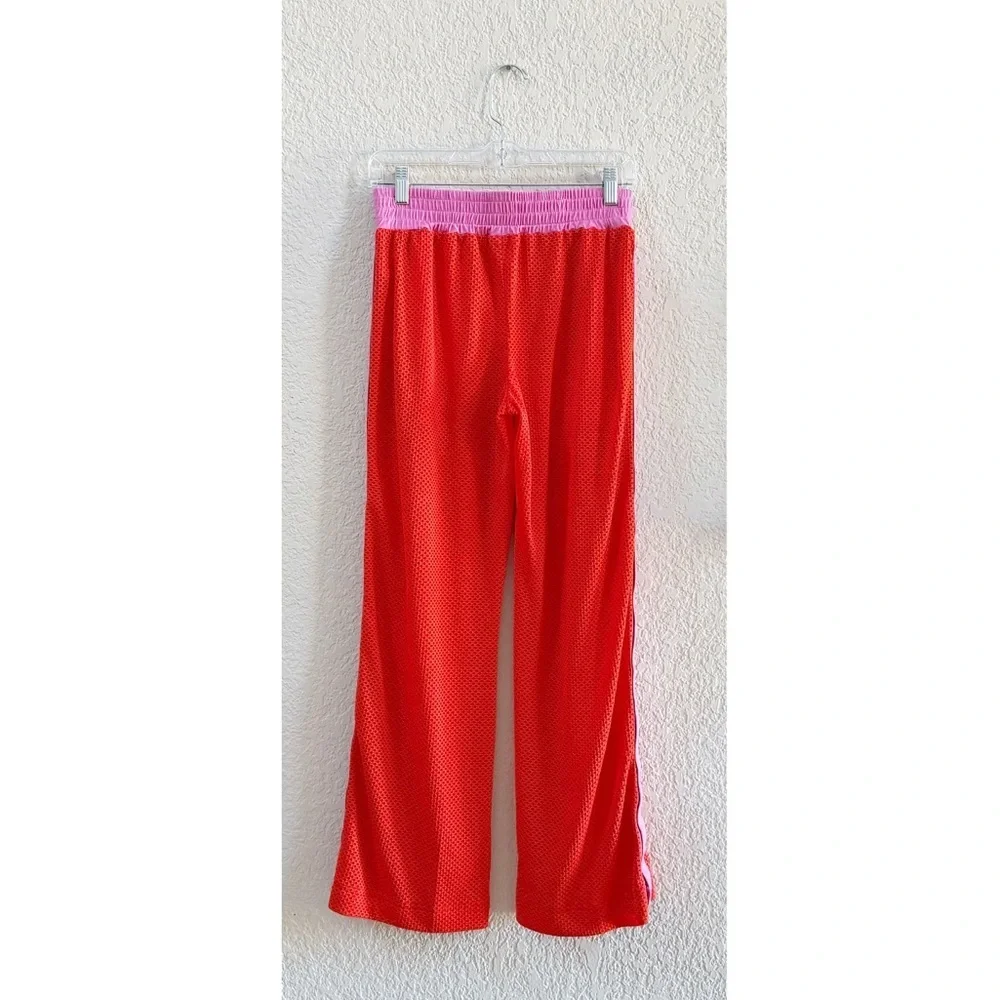 Free People Movement TrackSuit Nothing But Net Activewear Loungewear Pink Orange - Picture 6 of 13